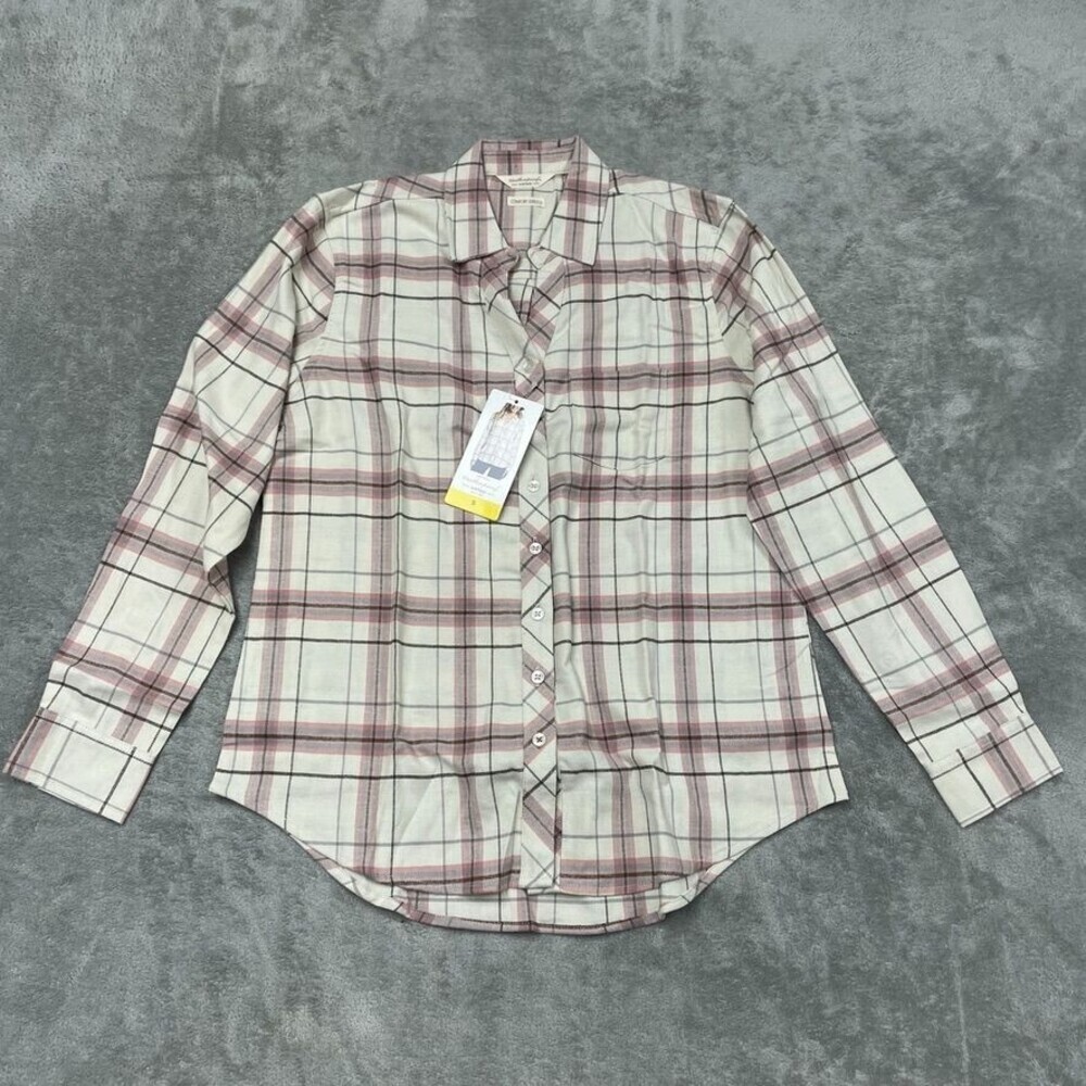 Weatherproof Vintage Womens Plaid Button-Up Shirt Comfort Stretch S d0487